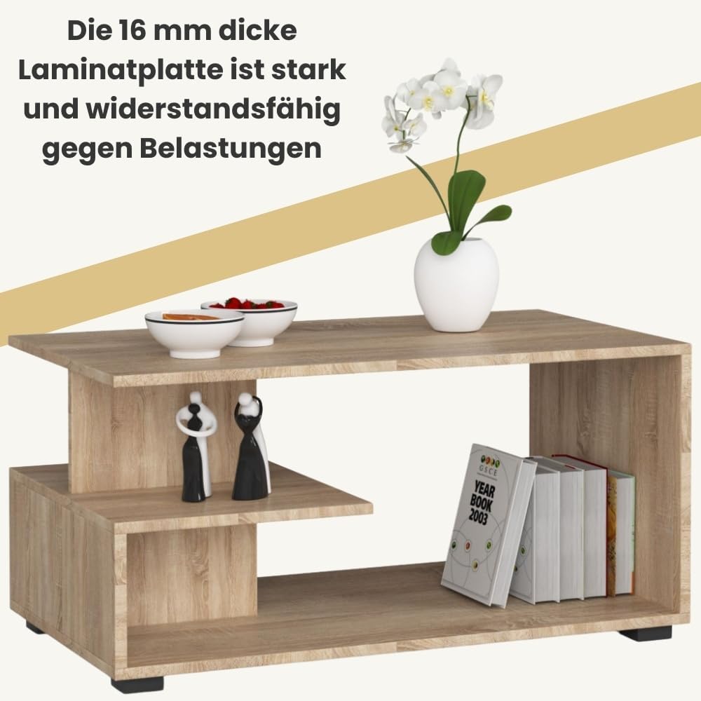 AKORD Couchtisch Holz | Pin 90x45x51cm| Schrank für Wohnzimmer | Schlafzimmer Schrank | Minimalistis