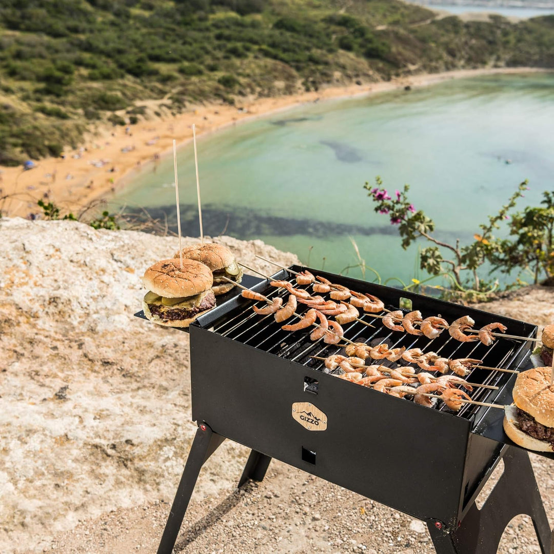 Innovativster BBQ-Grill Gizzo, Tragbare Grill, Mobiler Holzkohlegrill, Transportabler, Camping, Pick