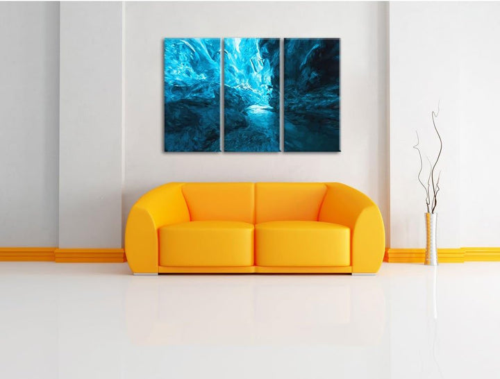 Pixxprint abstrakte Eislandschaft Kunst als Leinwandbild/Grösse: 3 Teilig (120x80 cm) cm/Wandbild/Ku
