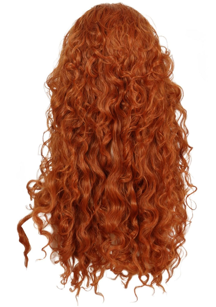 Linfairy Lange Lockige Orange Perücke Kostüm Halloween Cosplay Perücke