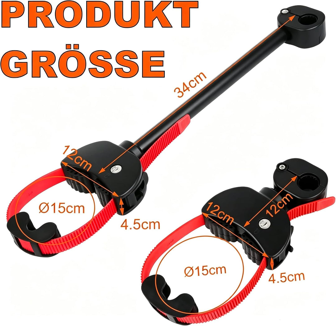 TEOV 2 Stück Rahmenhalter für Fahrradträger Länge 12CM+42CM, Verstellbarer Strap-Rahmenhalter für E-