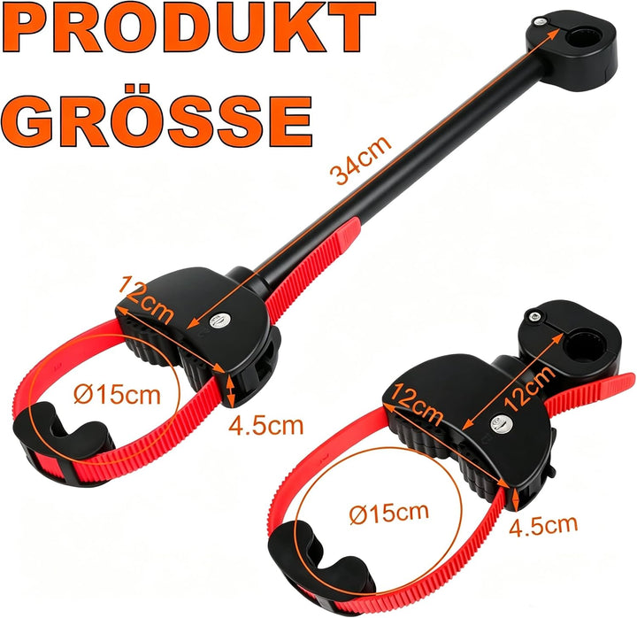 TEOV 2 Stück Rahmenhalter für Fahrradträger Länge 12CM+42CM, Verstellbarer Strap-Rahmenhalter für E-