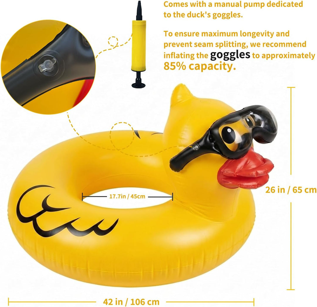 Float Joy Ente Aufblasbare Schwimmring 106cm Schwimmtier für den Pool Verdickte Schwimmreifen Erwach