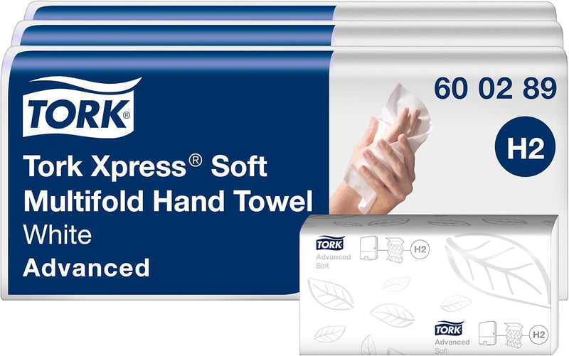 Tork Xpress® weiche Multifold-Handtücher Weiss H2, Advanced-Qualität, 2-lagig, Zickzackfalz, saugfäh