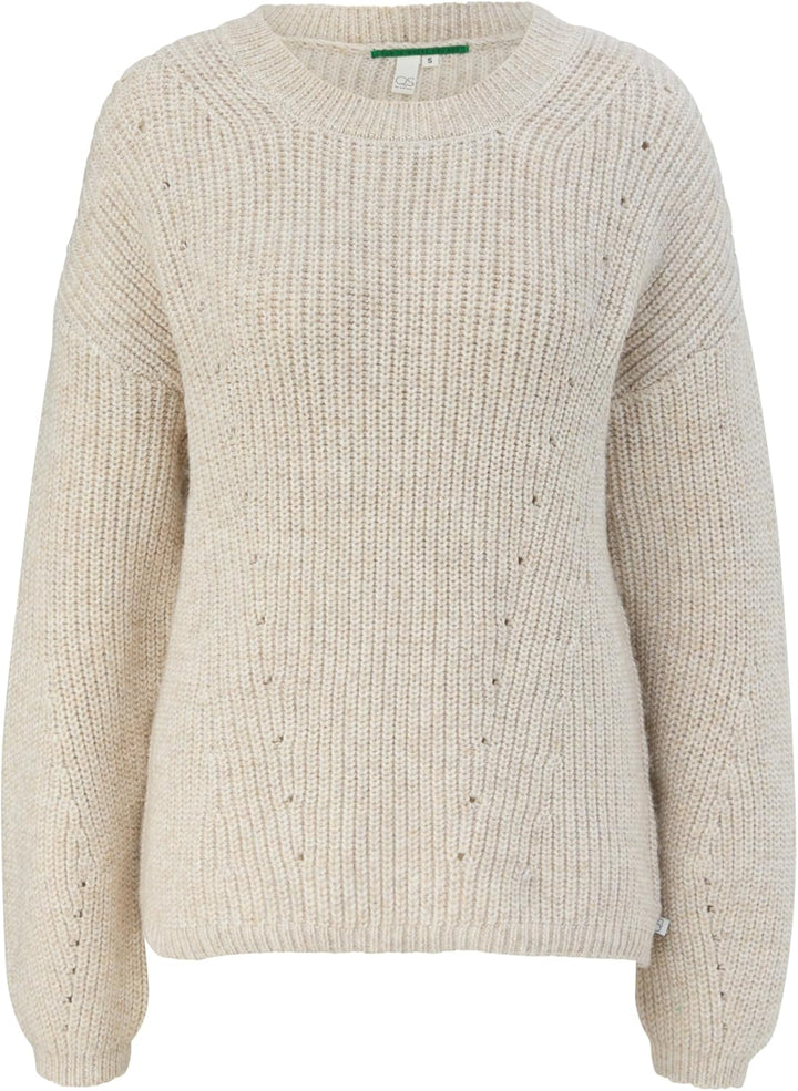 QS Damen Strickpullover M Weiss, M Weiß