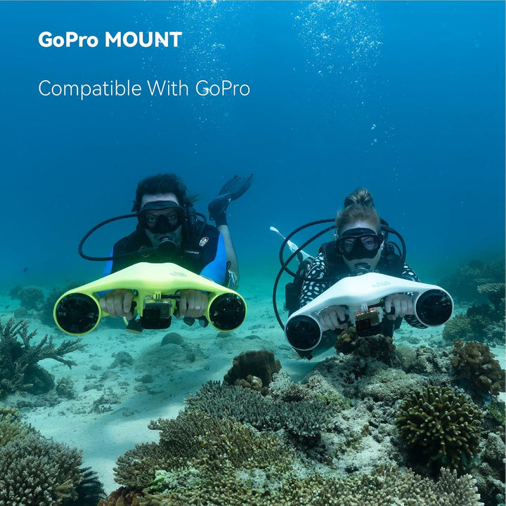 Asiwo Unterwasserscooter Tauchscooter mit 2 Batterien Action Kamera Halterung, Seascooter mit Doppel