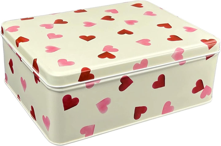 Geschenkdose Design Emma Bridgewater - Liebevoll gestaltete rechteckige Vorratsdose - Motiv Pink Hea
