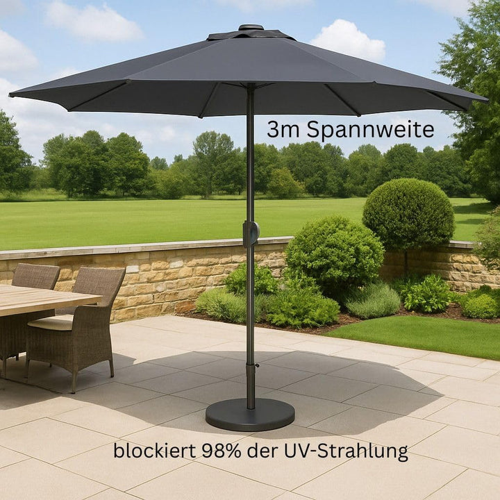 Trend Line Alu Sonnenschirm Sofia anthrazit Ø 300 cm Gartenschirm Schirm