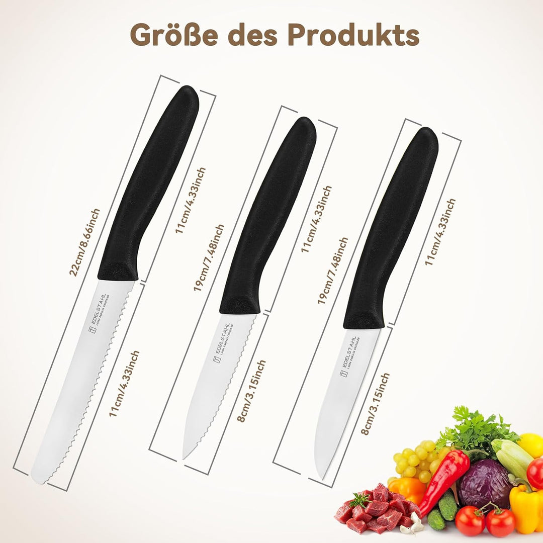 Gemüsemesser-Set,6-teilig,Multifunktionales Messer,Tomatenmesser,Ergonomischer Griff,Superscharfes K