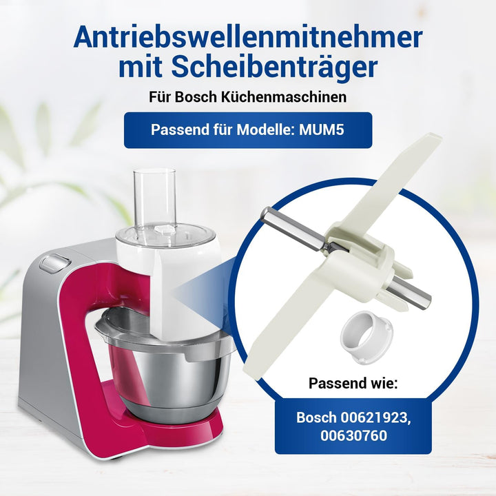 VIOKS SET 2x Mitnehmer mit Ausräumflügel Ersatz für Bosch 00630760 630760 00621923 für Durchlaufschn