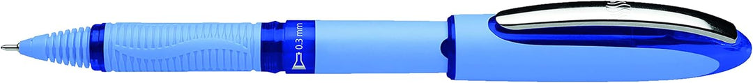 Schneider One Hybrid N Tintenroller, 0,3 mm Hybrid-Nadelspitze, hellblauer Schaft, blaue Tinte, Box