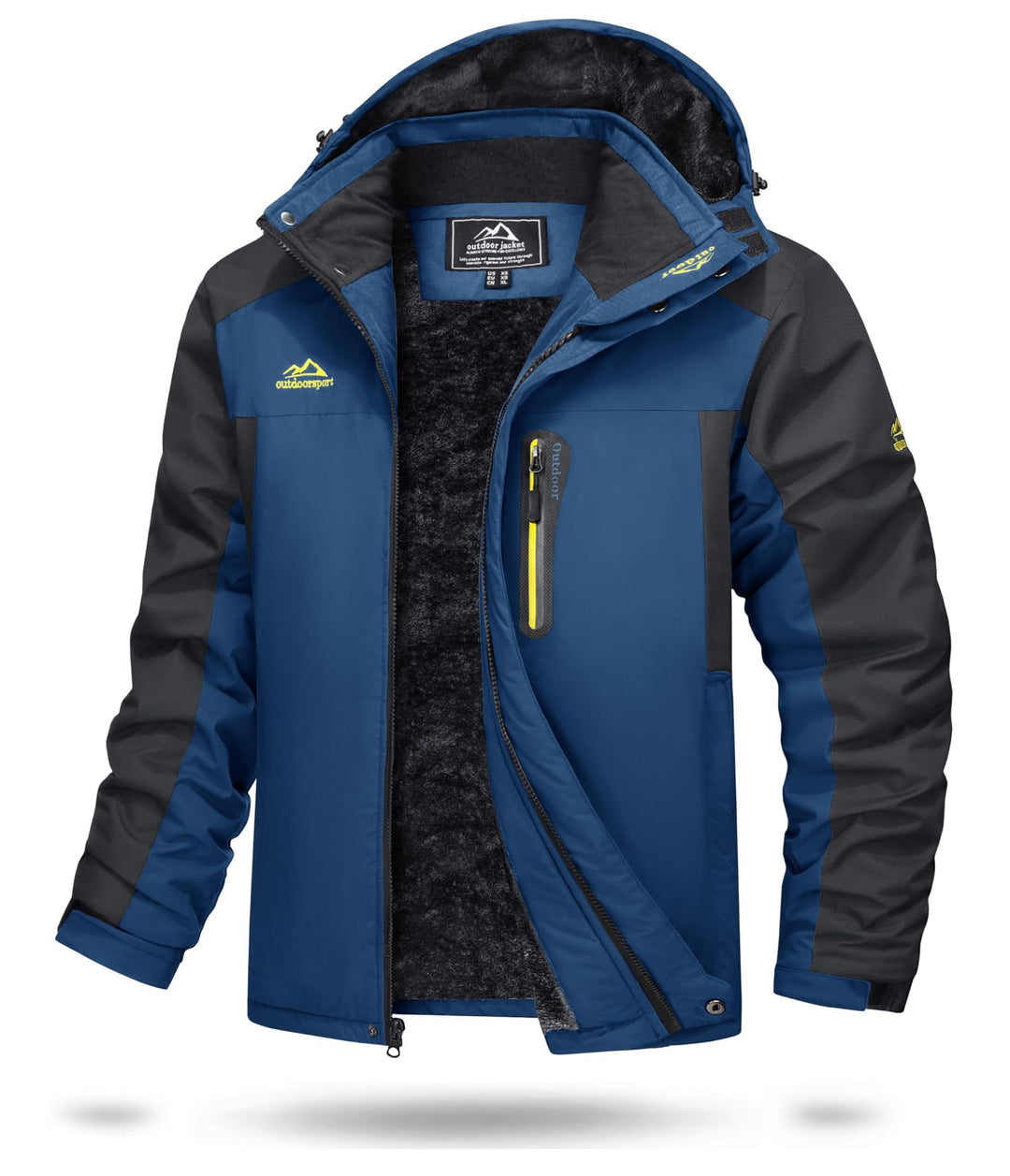 TACVASEN Herren Warme Skijacke Gefütterte Winterjacke Wasserabweisende Funktionsjacke mit Abnehmbare