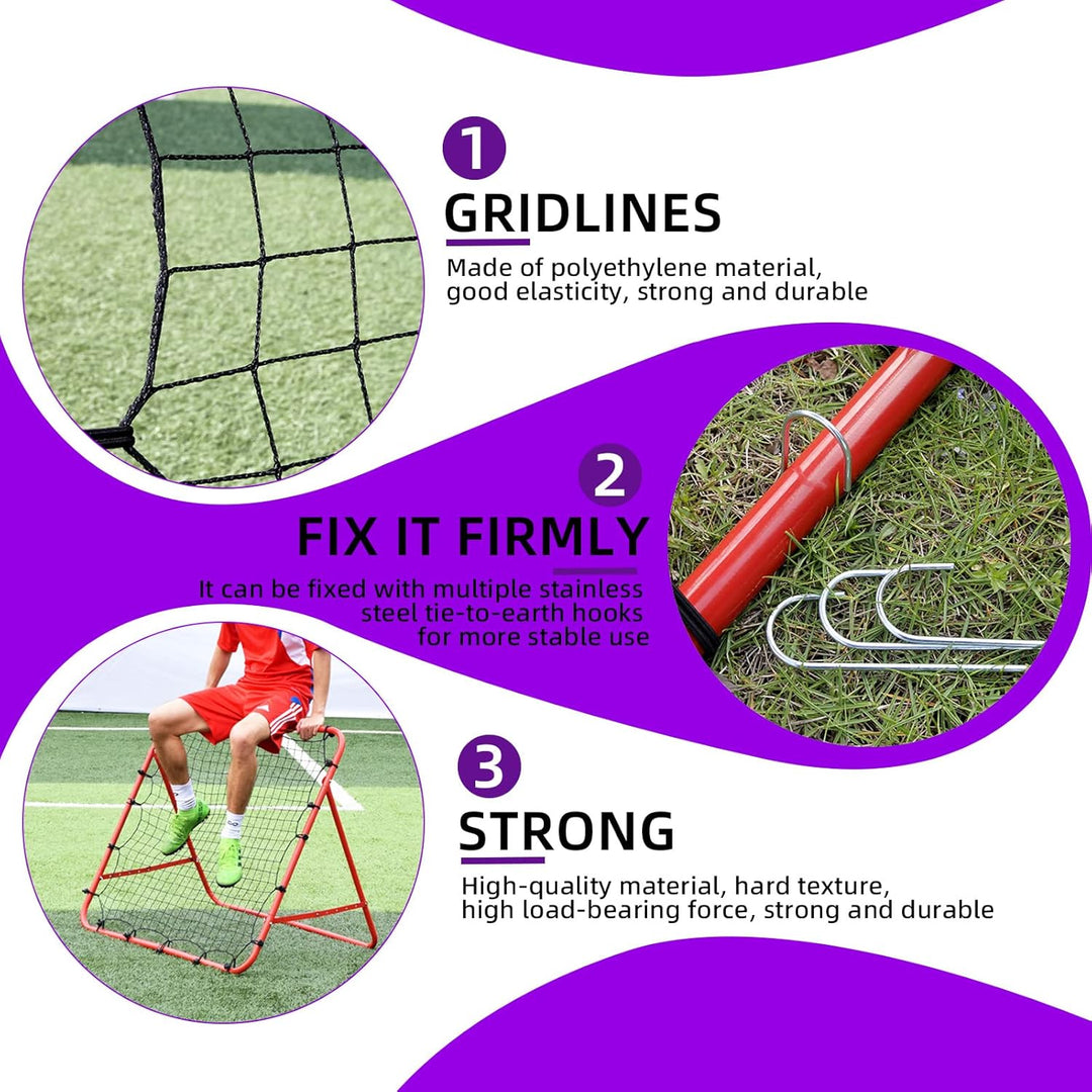 Swpeet 1Pcs Red Soccer Rebounder Net, Perfect for Team or Solo Soccer Training