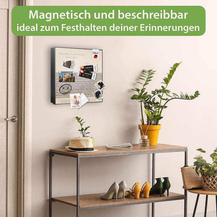 banjado Grosser Schlüsselkasten Metall - Schlüsselbox 30x30cm beschreibbarer mit 32 Haken - Schlüsse