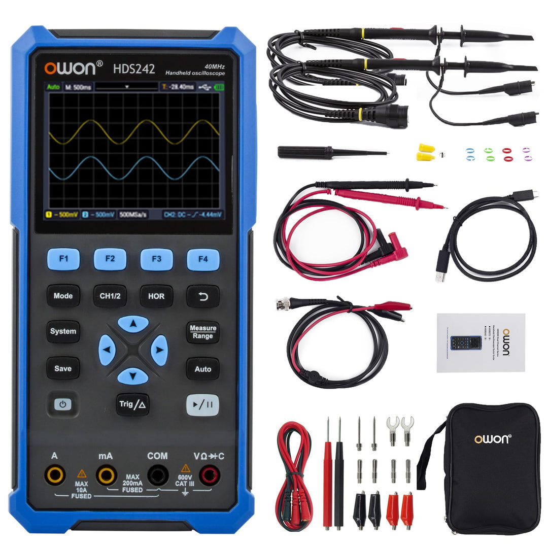 HDS242 OWON Oszilloskop 2 in 1 40MHz Bandbreite Handheld Oszilloskop Zwei Kanäle mit 3,5 Zoll LCD Au