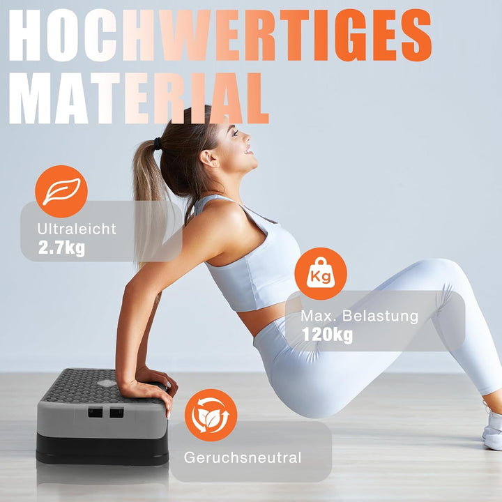 DH FitLife Stepper Für Zuhause | Verstellbares Steppbrett 10/15 cm | Aerobic Stepbenches & Step Up B