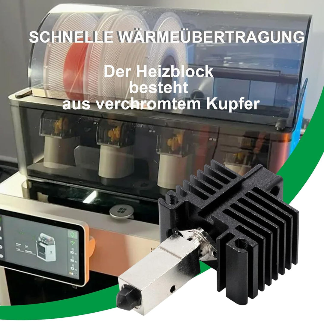 Ollanoos Hotend Kit Ersatz für Bambu Labs X1/X1C 3D-Drucker, einschliesslich kupferbeschichtetem Hei