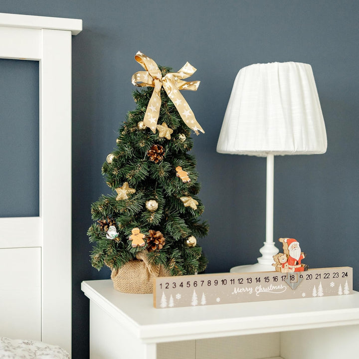 Creative Home Weihnachtsbaum Geschmückt Gold | Höhe 40 cm | Künstlicher Weihnachtsbaum klein Tannenb