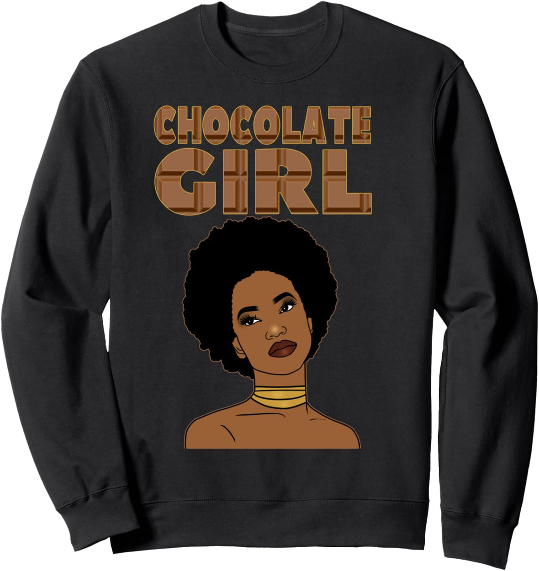 Oheneba: Melanin Drippin Afro Chocolate Black Pride Sweatshirt