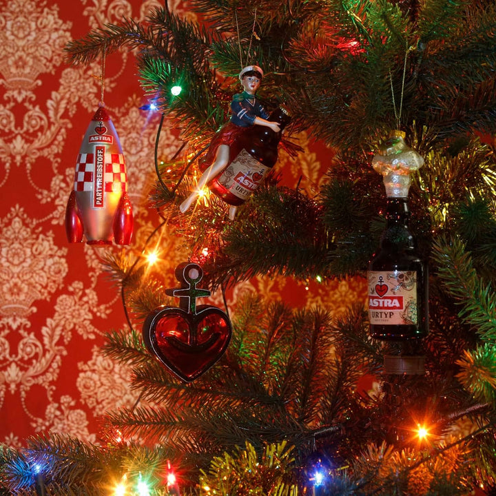 ASTRA Weihnachtsbaumanhänger, Christbaumschmuck Anhänger aus Glas, Herzanker, Weihnachten auf St. Pa