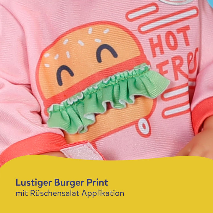 Baby Born Snack Shop Outfit mit Cap, Schuhen und Rucksack für 43cm Puppen