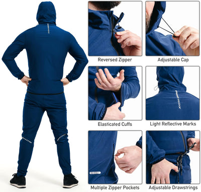 RDX Schwitzanzug Zum Abnehmen, Saunaanzug Reach Konform, Kapuzen Anzug Sauna Suit Sweatanzug Sportan