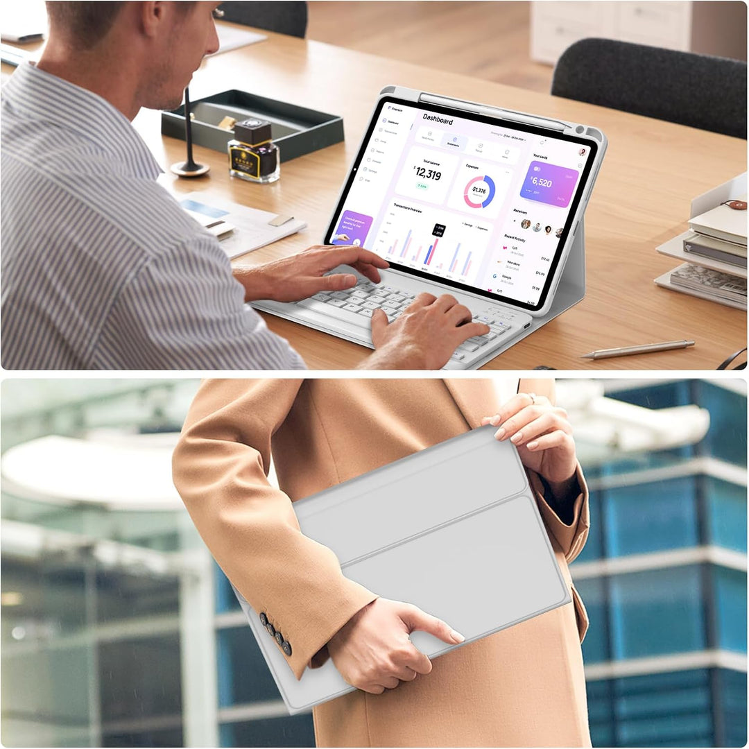 Tastatur für iPad Air 11 (M4 2026/M3 2025/M2 2024)/iPad Pro11/Air 5./4. Gen | Mit Magnetisch Abnehmb