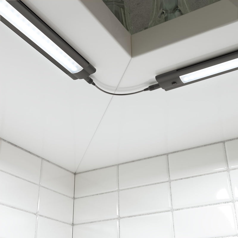 ledscom.de Smarte LED Unterbau-Leuchte SIRIS schwarz matt mit WLAN-Controller flach, Smart-Home, Ale