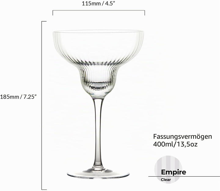 Anton Studio Designs - Empire Margarita Gläser - Cocktailgläser - Set von 2…, Transparent