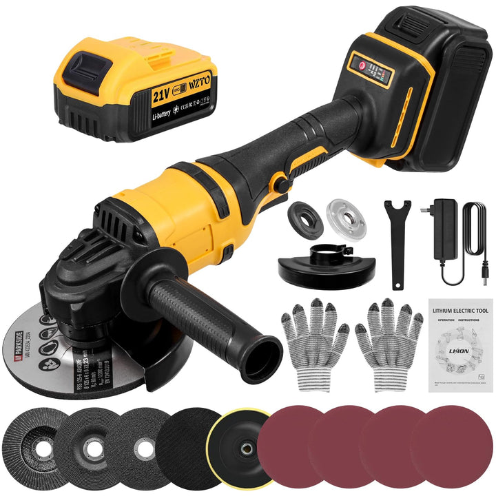 Akku Winkelschleifer 1500W,Ø125mm Scheibendurchmesser,30000RPM Winkelschleifer mit 3 Drehzahlstufen,