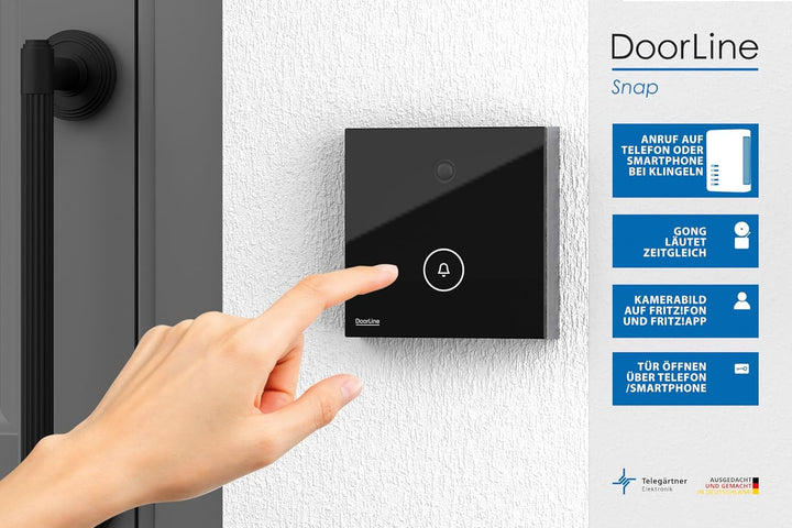 DOORLINE Snap Farbe: Schwarz von Telegärtner Elektronik l die Türklingel mit Kamera I Bildübertragun