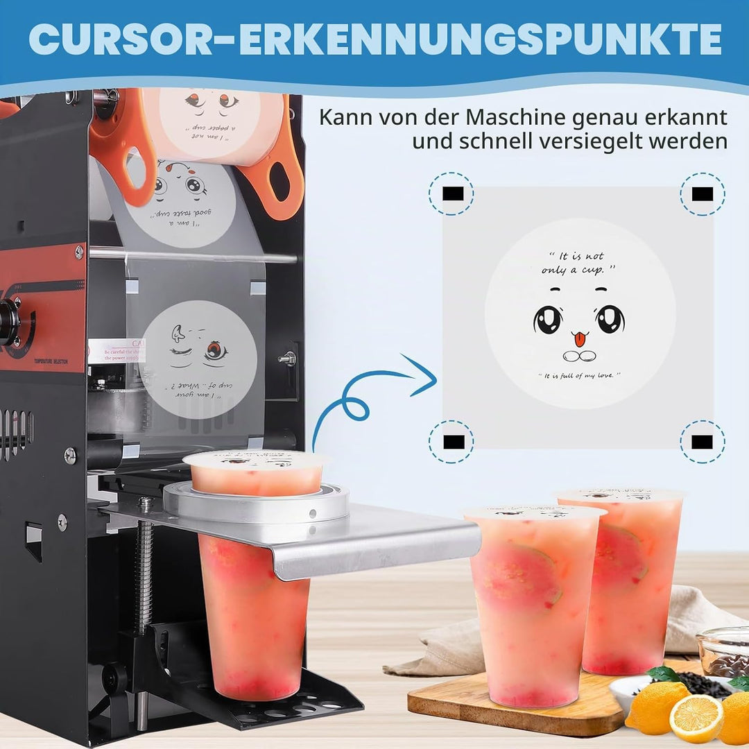 MXBAOHENG Tassenversiegelungsfolie 90-95MM für Plastikbecher/Pappbecher Sealing Film Bubble Tea Plas