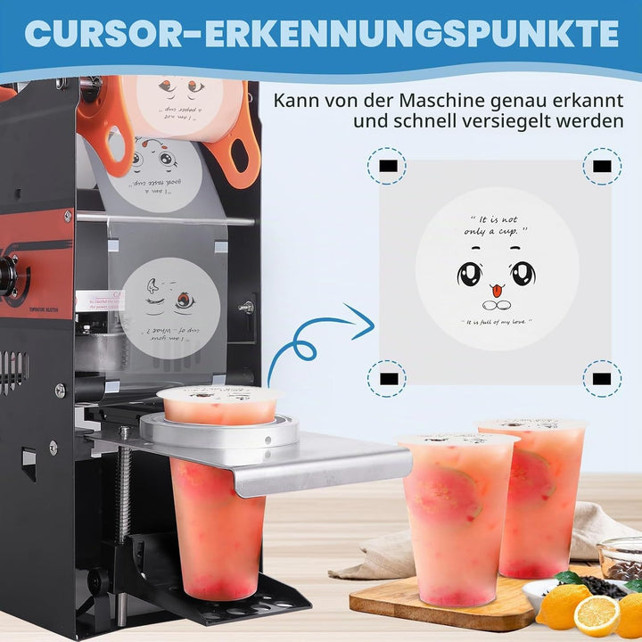 MXBAOHENG Tassenversiegelungsfolie 90-95MM für Plastikbecher/Pappbecher Sealing Film Bubble Tea Plas