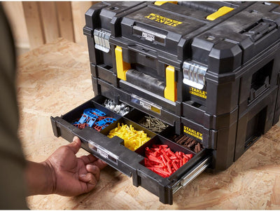 Stanley FatMax Pro-Stack Werkzeugkoffer Combo(21,5L Fassungsvermögen, mit 2 Schubladen und Organizer