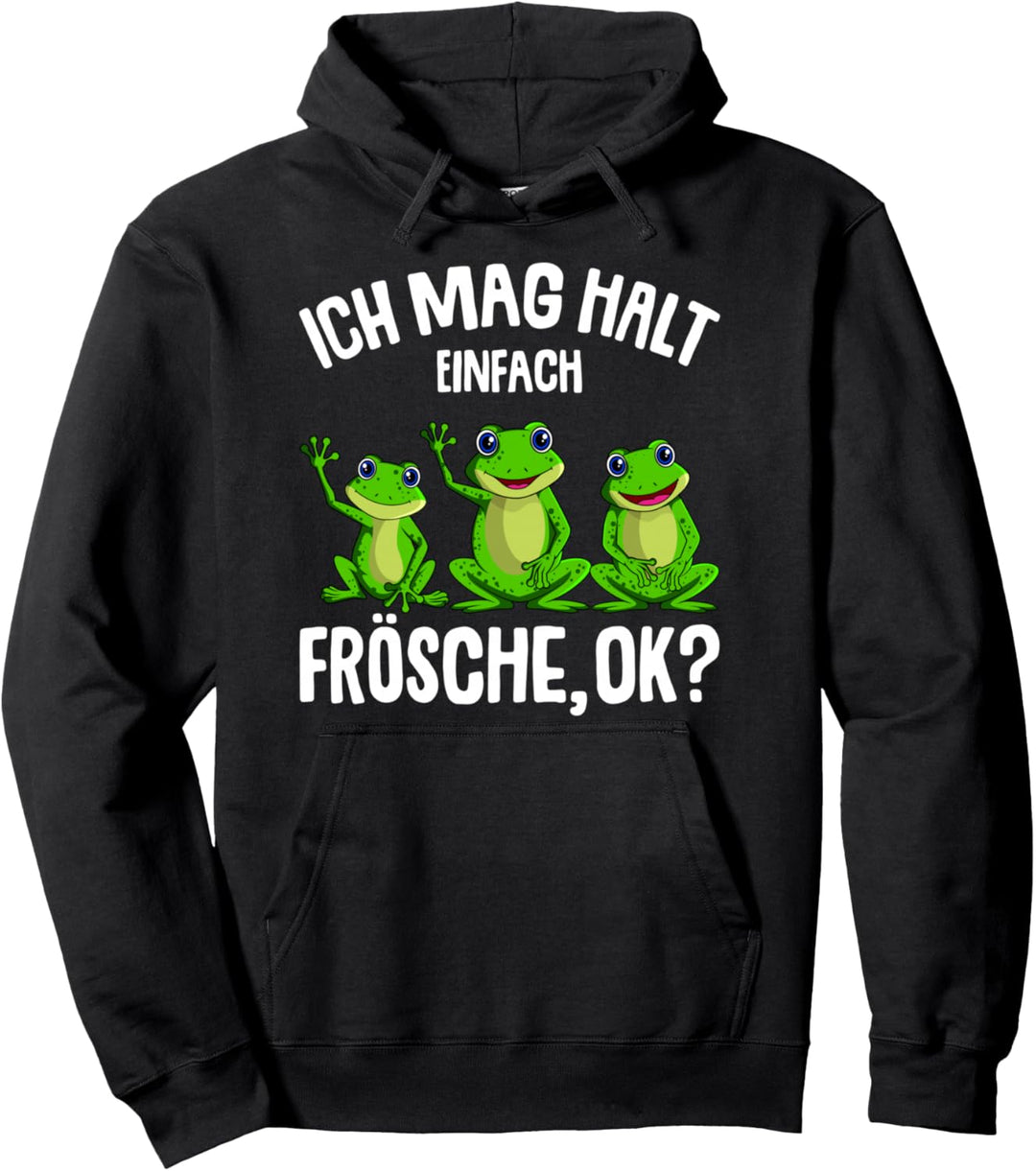 Frosch Ich mag halt Frösche Damen Mädchen Kinder Pullover Hoodie