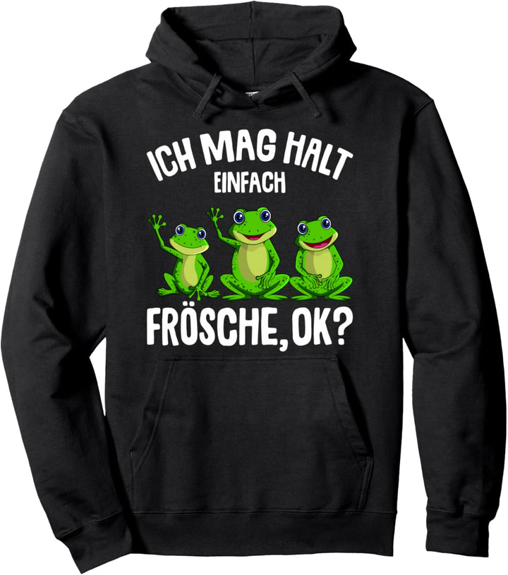Frosch Ich mag halt Frösche Damen Mädchen Kinder Pullover Hoodie