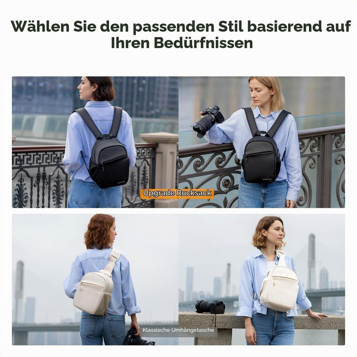 K&amp;F CONCEPT Täglicher Kamerarucksack, Fotorucksack Klein Tragbar mit Verstellbarem Schultergurt für
