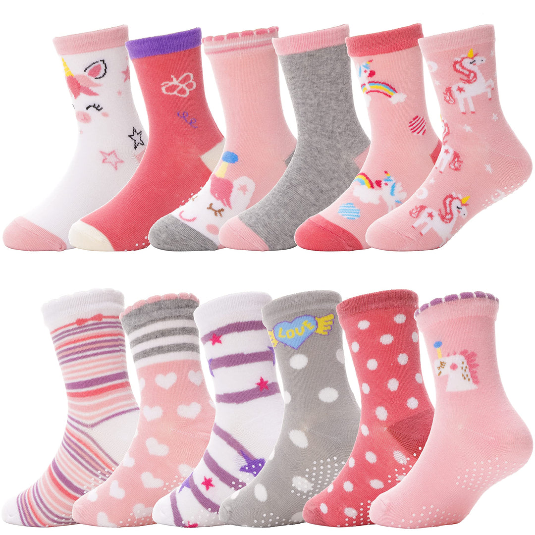ANTSANG Stoppersocken Kinder Baby Mädchen Socken Anti Rutsch / Rutschfeste Socken Baumwolle Antiruts