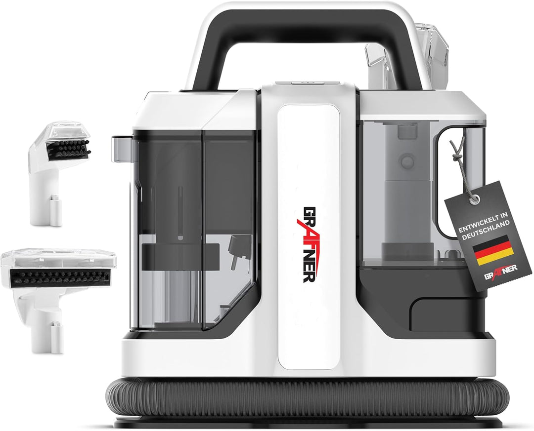 Grafner Waschsauger mit Dual-Tank und 2 Bürsten, Fleckenreiniger für Teppiche, Treppen, Polster, Aut