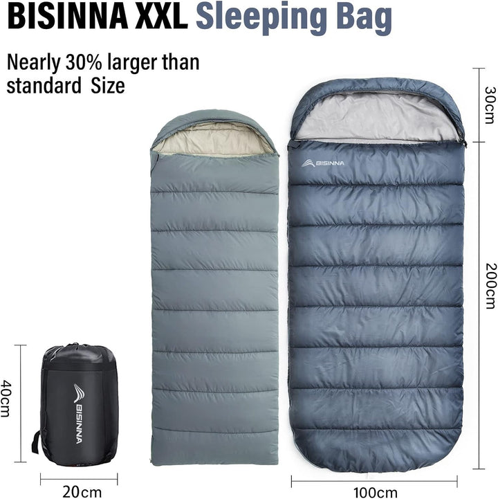 BISINNA XXL Schlafsack Für Grosse Erwachsene, 3-4 Jahreszeiten Winter Outdoor Warmer Deckenschlafsac