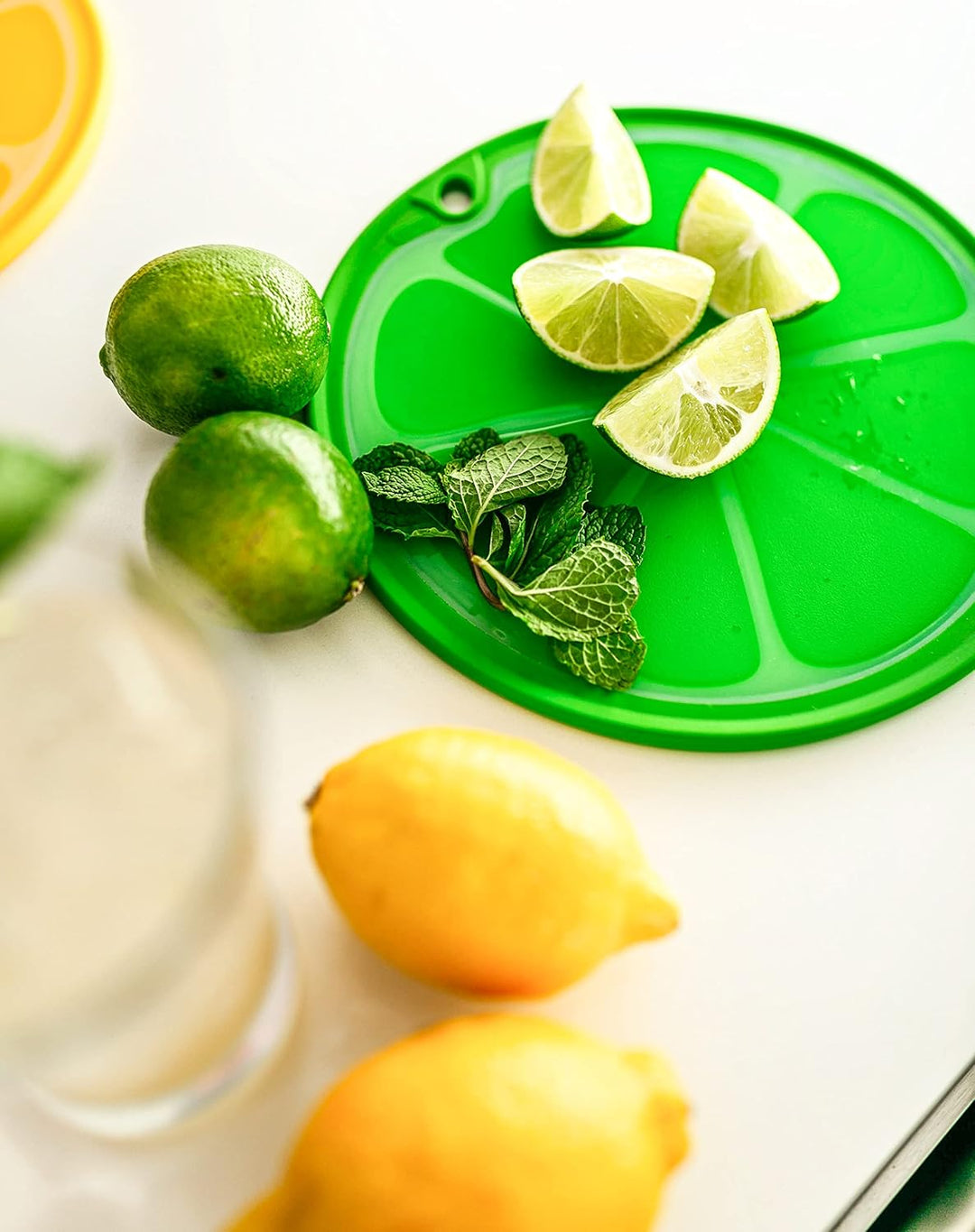Dexas Citrus Slice Schneidebrett/Servierbrett, 23 cm, Limettengrün, Limette