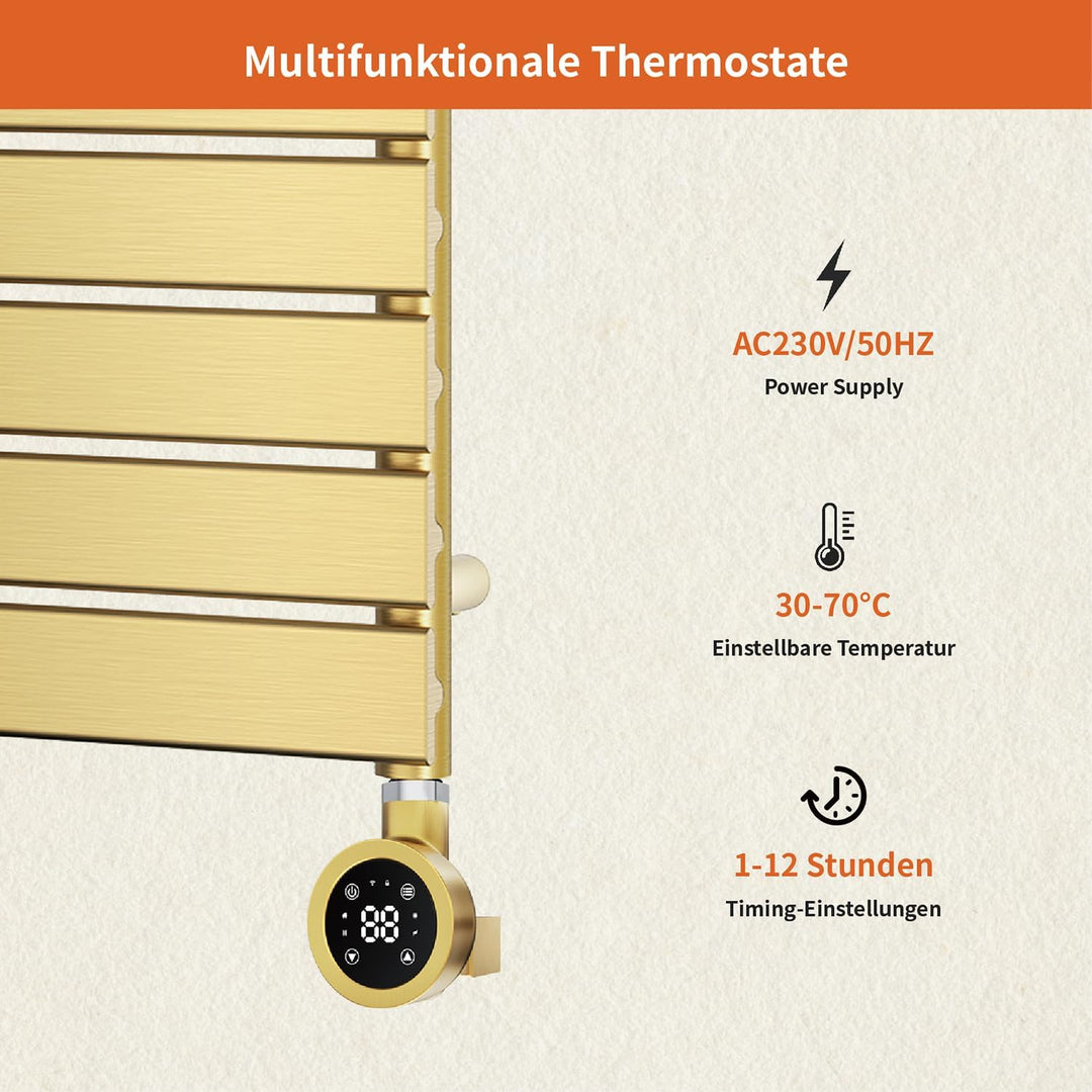 Heizstab für Handtuchheizkörper Elektrisch mit Thermostat, geeignet für Badheizkörper Heizkörper und