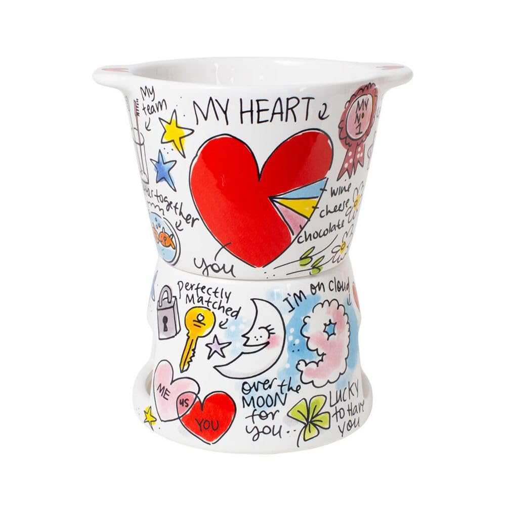 Blond Amsterdam Mini Fondue-Set Love – Romantisches Schokoladenfondue für Zwei – Perfekt für Valenti