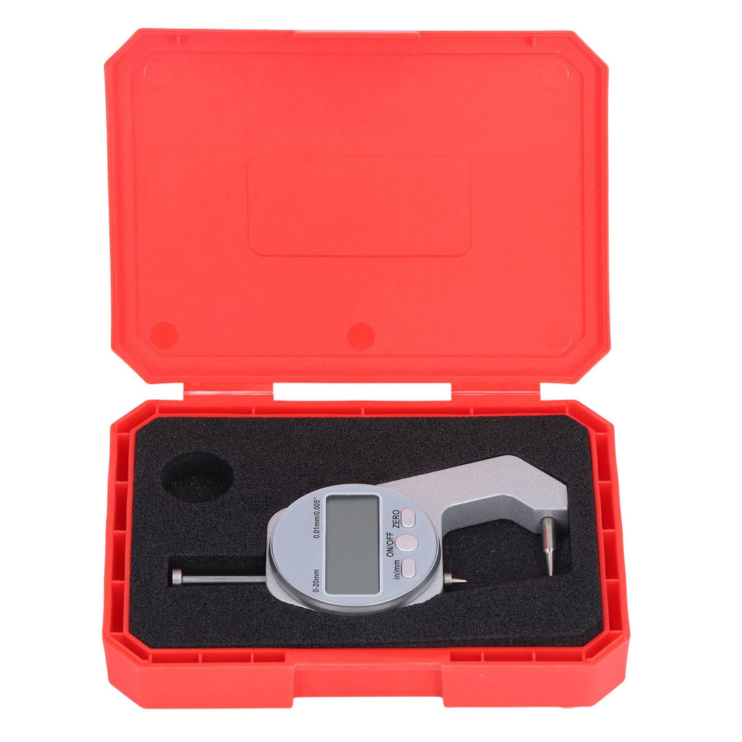LiebeWH Dickenmesser 0-20 mm Bereich LCD-Digitalanzeige Kleine Mikrometerschraube mit Gebogener Spit