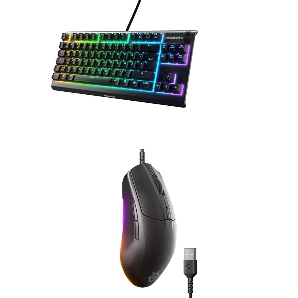 SteelSeries Apex 3 TKL - Gaming Tastatur - 8-Zonen RGB-Beleuchtung - Deutsches QWERTZ Rival 3 Gen 2