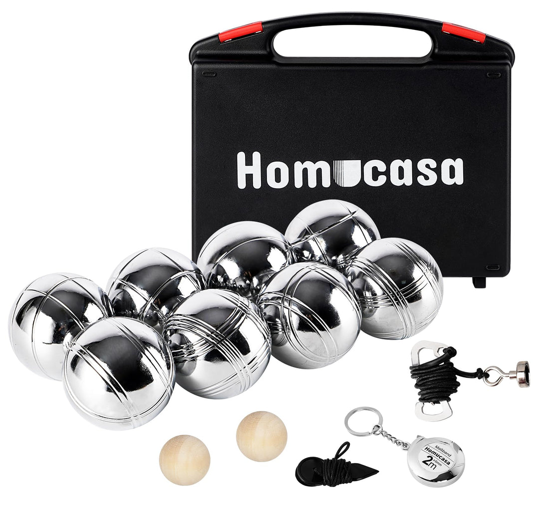 Boule Kugeln Set 8 Kegeln Boccia Kugeln Set, Petanque-Kugeln Set Boules/Petanque Set mit PP-Aufbewah