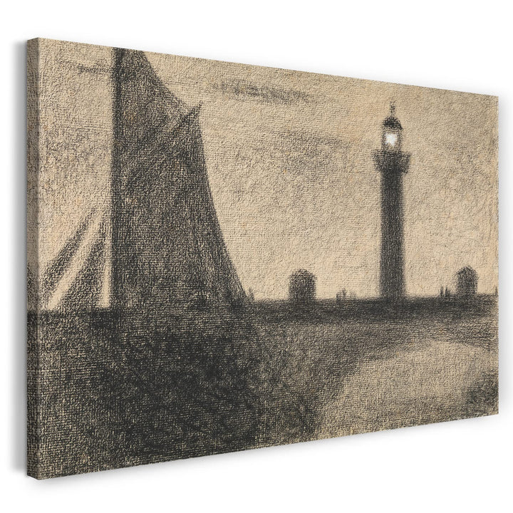 Printed Paintings Leinwand (80x60cm): Georges Seurat - Der Leuchtturm von Honfleur 80x60 cm, 80x60 c