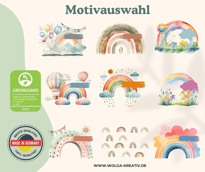 Personalisierte Mepal Brotdose Kinder mit Fächern und Namen - Regenbogen Motive Lunchbox für Schule