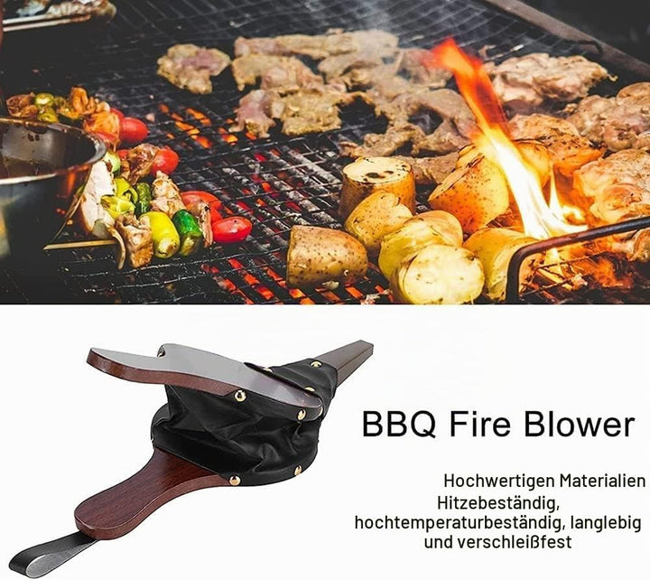Blasebalg, Goldfarbene Ziernägel, Handblasebalg Luftgebläse Aus Holz, Kunststoffbalg, Kamin & Grill