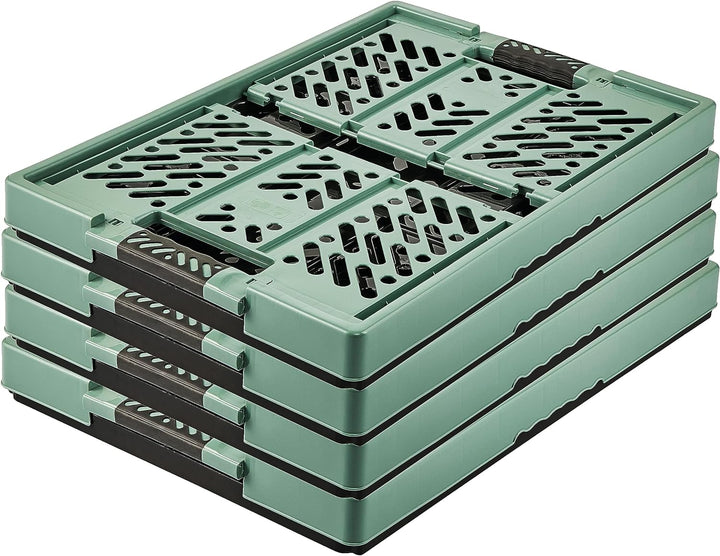 keeeper 4x Stabile Profi-Klappboxen mit Soft-Touch Griffen, 45 l, Ben, Nordic Green (Grün) Nordic Gr